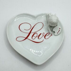 Cupid's Porcelain Heart Love Cupid Avon Valentines Vtg 1984 Trinket Dish